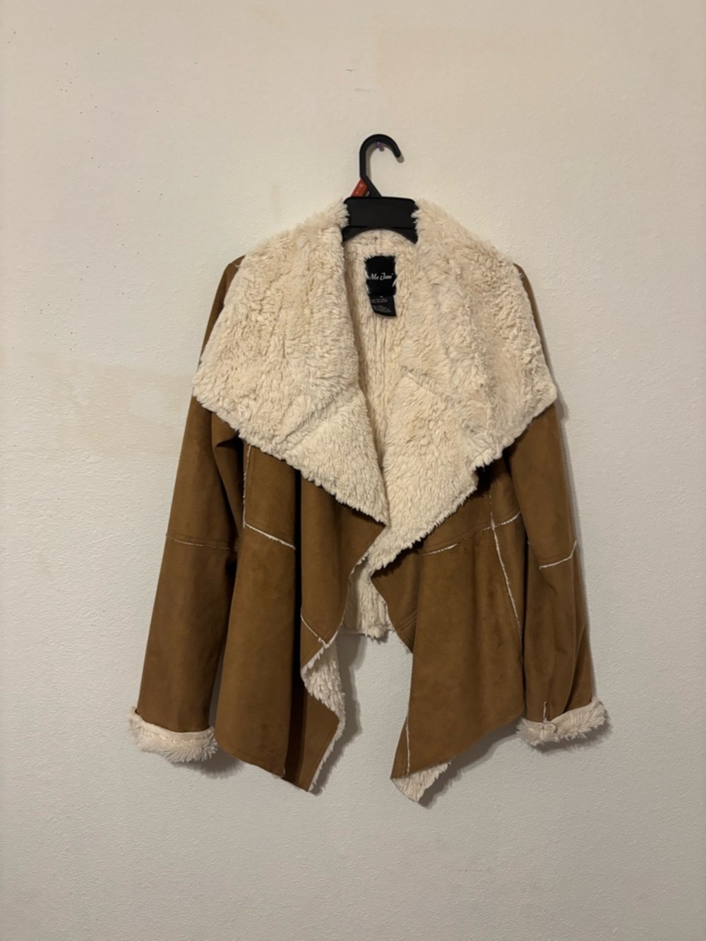 Me Jane Brown Jacket with Cream Faux Shearling Trim